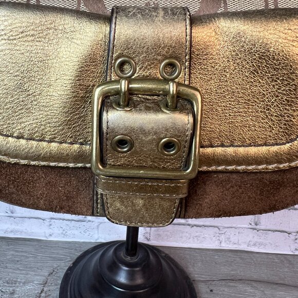 Coach 1495 2004 Special Edition Bronze Signature Logo Hobo Shoulder Bag - Picture 4 of 8